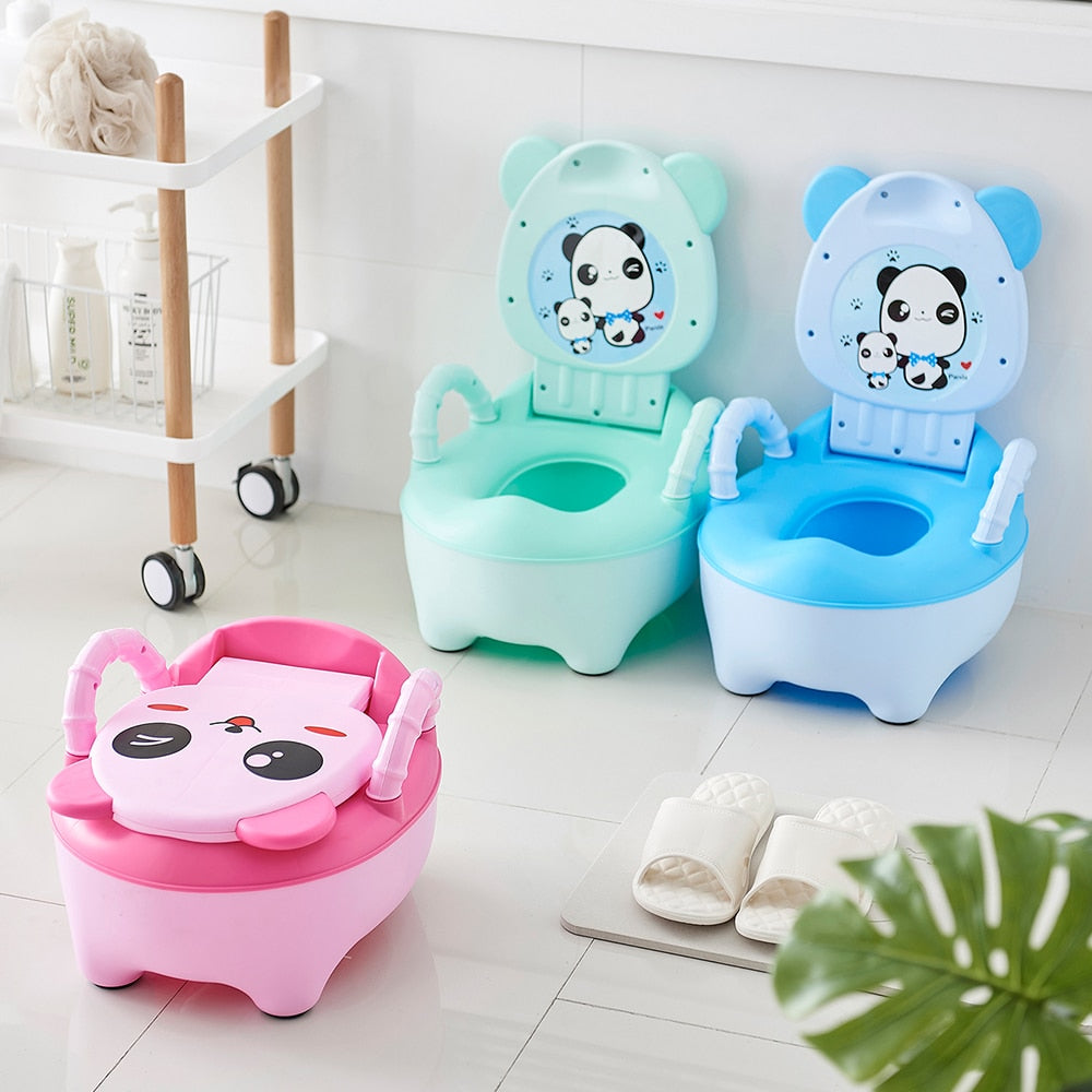 Baby Potty Training Toilet Seat Portable Baby Pot For Children Potty Comfortable Backrest Cartoon Pots Little Girl Toilet Bedpan