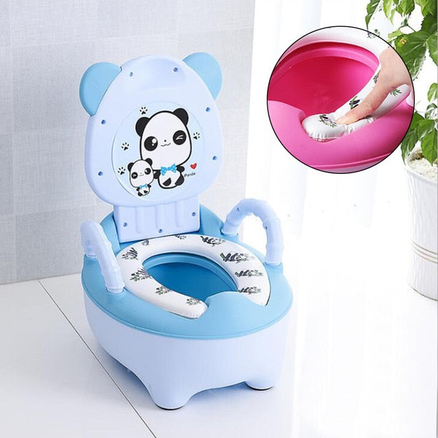 Baby Potty Training Toilet Seat Portable Baby Pot For Children Potty Comfortable Backrest Cartoon Pots Little Girl Toilet Bedpan