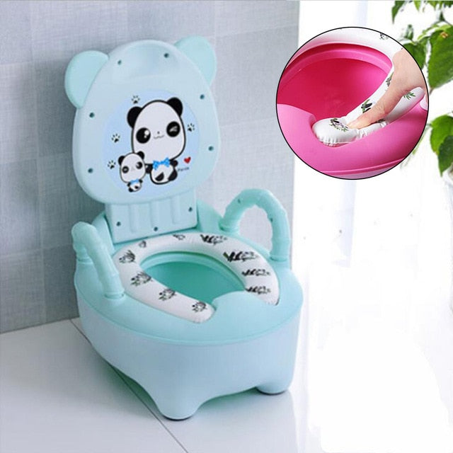 Baby Potty Training Toilet Seat Portable Baby Pot For Children Potty Comfortable Backrest Cartoon Pots Little Girl Toilet Bedpan