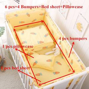 6pcs/set Blue Universe Design Crib Bedding Set Cotton Toddler Baby Bed Linens Include Baby Cot Bumpers Bed Sheet Pillowcase