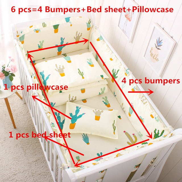 6pcs/set Blue Universe Design Crib Bedding Set Cotton Toddler Baby Bed Linens Include Baby Cot Bumpers Bed Sheet Pillowcase