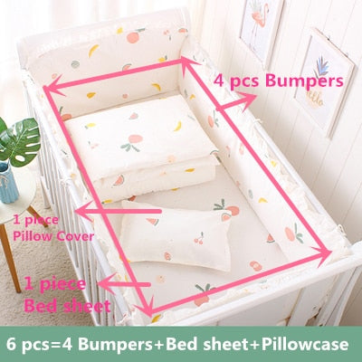 6pcs/set Blue Universe Design Crib Bedding Set Cotton Toddler Baby Bed Linens Include Baby Cot Bumpers Bed Sheet Pillowcase