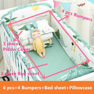 6pcs/set Blue Universe Design Crib Bedding Set Cotton Toddler Baby Bed Linens Include Baby Cot Bumpers Bed Sheet Pillowcase