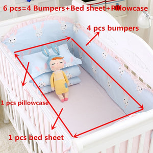 6pcs/set Blue Universe Design Crib Bedding Set Cotton Toddler Baby Bed Linens Include Baby Cot Bumpers Bed Sheet Pillowcase