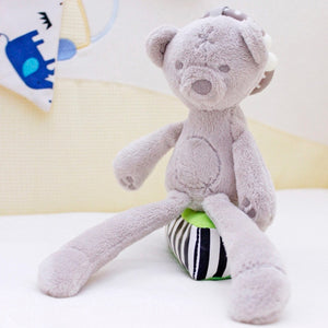 cute Baby Crib Stroller Toy Rabbit Bunny Bear Soft Plush infant Doll Mobile Bed Pram kid Animal Hanging Ring Ring Color Random