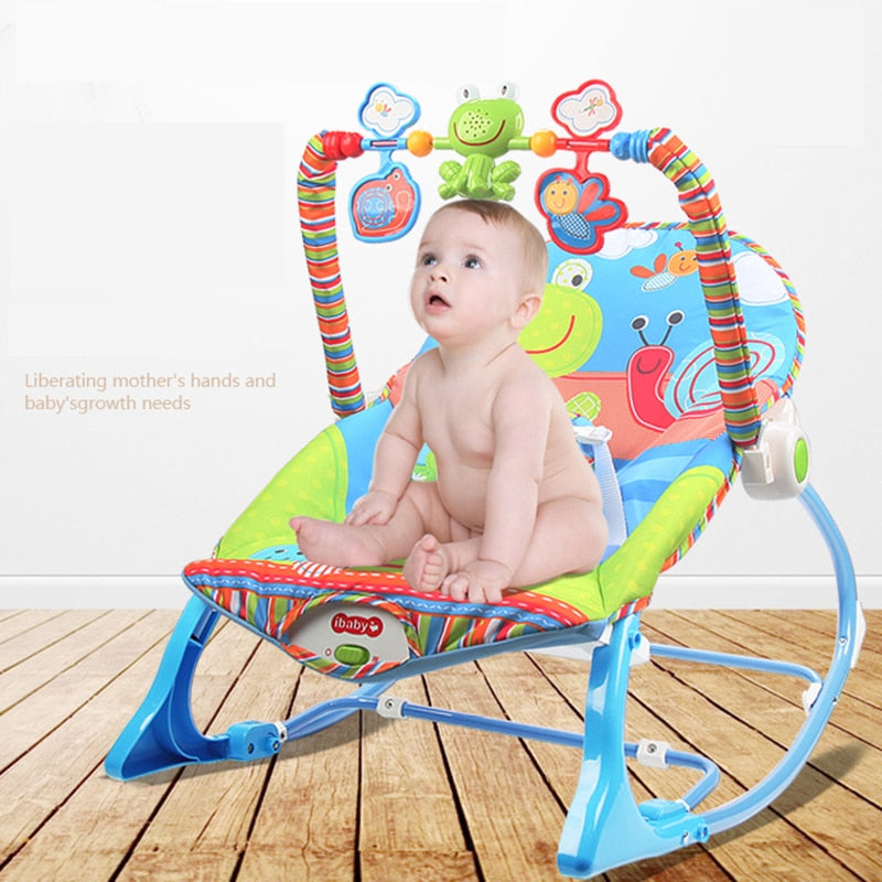 Baby Electric Cradle Swing For Newborn Metal Rocking Chair with Light Music Player Multi-function Baby Bassinet Cradle Kids