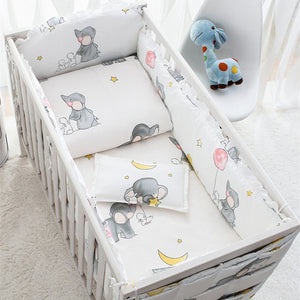 6/9pcs Elephant crib bumper baby bedding set bebe girls boy bed decoration toldder bed crib protector 120*60/120*70cm