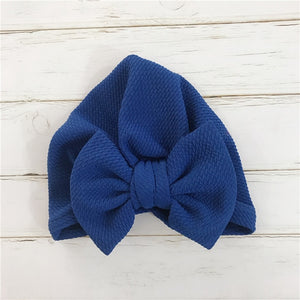 1pcs Solid Cotton Big Bow Hat Baby Kids Headbands Soft Comfortable Cat Turban Children Hair Accessories