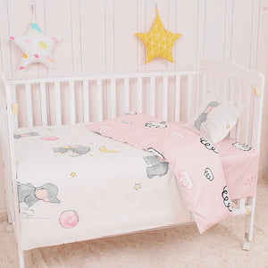 Baby Bedding Set 100%Cotton Cartoon Crib Bed Bumper Newborns Sheet Duvet Cover Child Bed Protector Baby Washable Cot Bedding Set