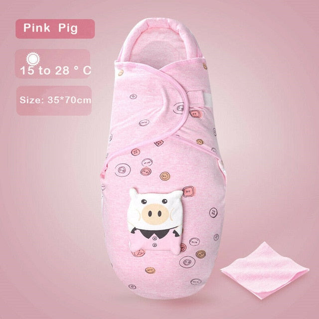 0-8M Newborn Baby Cotton Blanket Swaddle Cute Cartoon Toddler Winter Warm Sleeping Bags Sleep Sack Little Baby Stroller Wrap