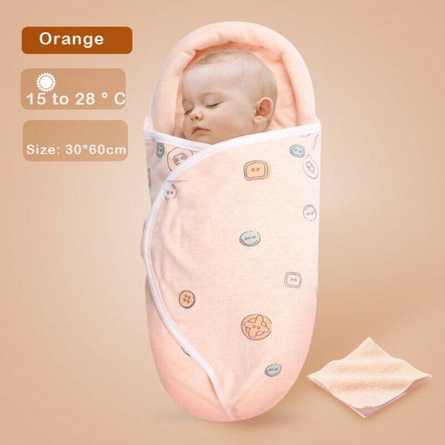 0-8M Newborn Baby Cotton Blanket Swaddle Cute Cartoon Toddler Winter Warm Sleeping Bags Sleep Sack Little Baby Stroller Wrap