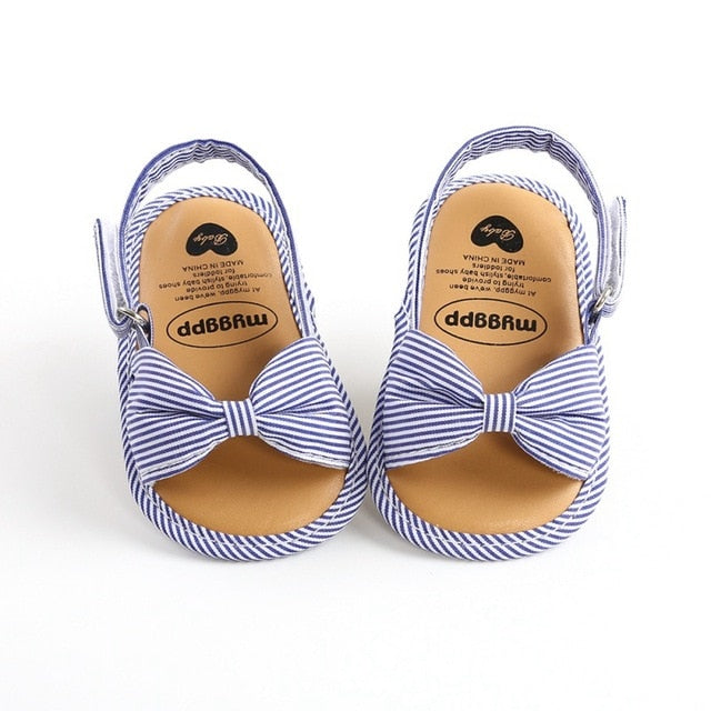 Fashion Newborn Infant Baby Girls Princess Shoes Bowknot Toddler Summer Sandals PU Non-slip Shoes 0-18M