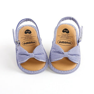 Fashion Newborn Infant Baby Girls Princess Shoes Bowknot Toddler Summer Sandals PU Non-slip Shoes 0-18M