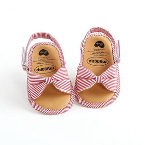 Fashion Newborn Infant Baby Girls Princess Shoes Bowknot Toddler Summer Sandals PU Non-slip Shoes 0-18M