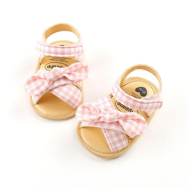 Fashion Newborn Infant Baby Girls Princess Shoes Bowknot Toddler Summer Sandals PU Non-slip Shoes 0-18M