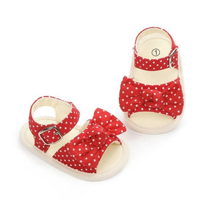 Fashion Newborn Infant Baby Girls Princess Shoes Bowknot Toddler Summer Sandals PU Non-slip Shoes 0-18M