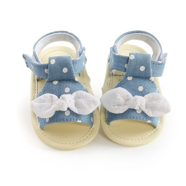 Fashion Newborn Infant Baby Girls Princess Shoes Bowknot Toddler Summer Sandals PU Non-slip Shoes 0-18M