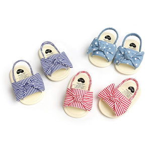 Newborn Baby Girls Shoes Bow Breathable Anti-Slip Summer Shoes Sandals Toddler Soft Soled First Walkers Shoe