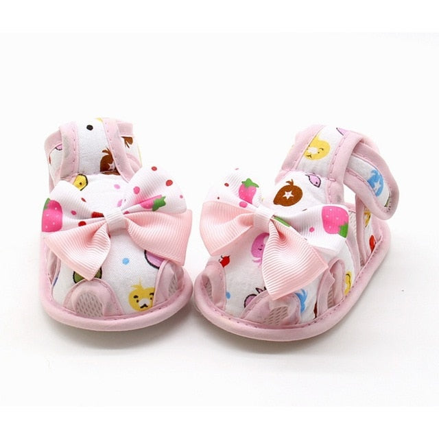 Newborn Baby Girls Shoes Bow Breathable Anti-Slip Summer Shoes Sandals Toddler Soft Soled First Walkers Shoe