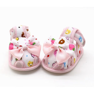 Newborn Baby Girls Shoes Bow Breathable Anti-Slip Summer Shoes Sandals Toddler Soft Soled First Walkers Shoe