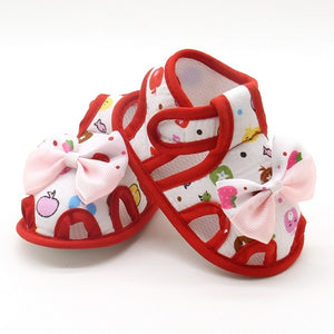 Newborn Baby Girls Shoes Bow Breathable Anti-Slip Summer Shoes Sandals Toddler Soft Soled First Walkers Shoe