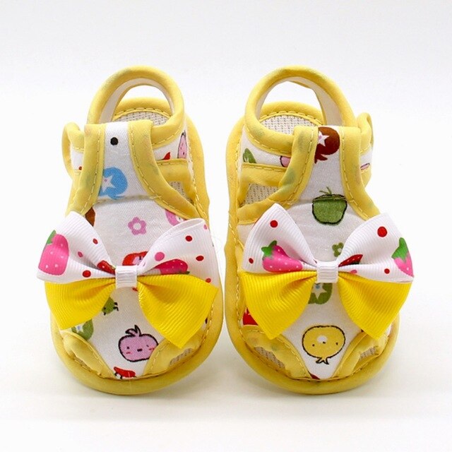 Newborn Baby Girls Shoes Bow Breathable Anti-Slip Summer Shoes Sandals Toddler Soft Soled First Walkers Shoe