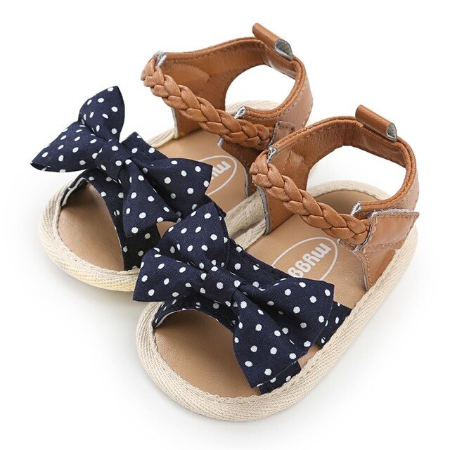 Newborn Baby Girls Shoes Bow Breathable Anti-Slip Summer Shoes Sandals Toddler Soft Soled First Walkers Shoe