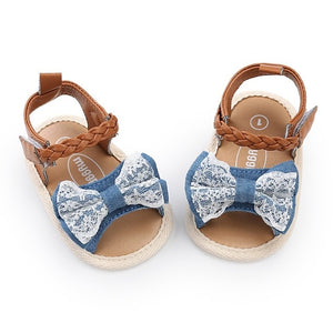 Newborn Baby Girls Shoes Bow Breathable Anti-Slip Summer Shoes Sandals Toddler Soft Soled First Walkers Shoe