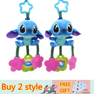 Cartoon stitch elephant donkey plush toys baby rattle Hand Bell Baby Stroller Crib Hanging Rattles Christmas birthday gifts