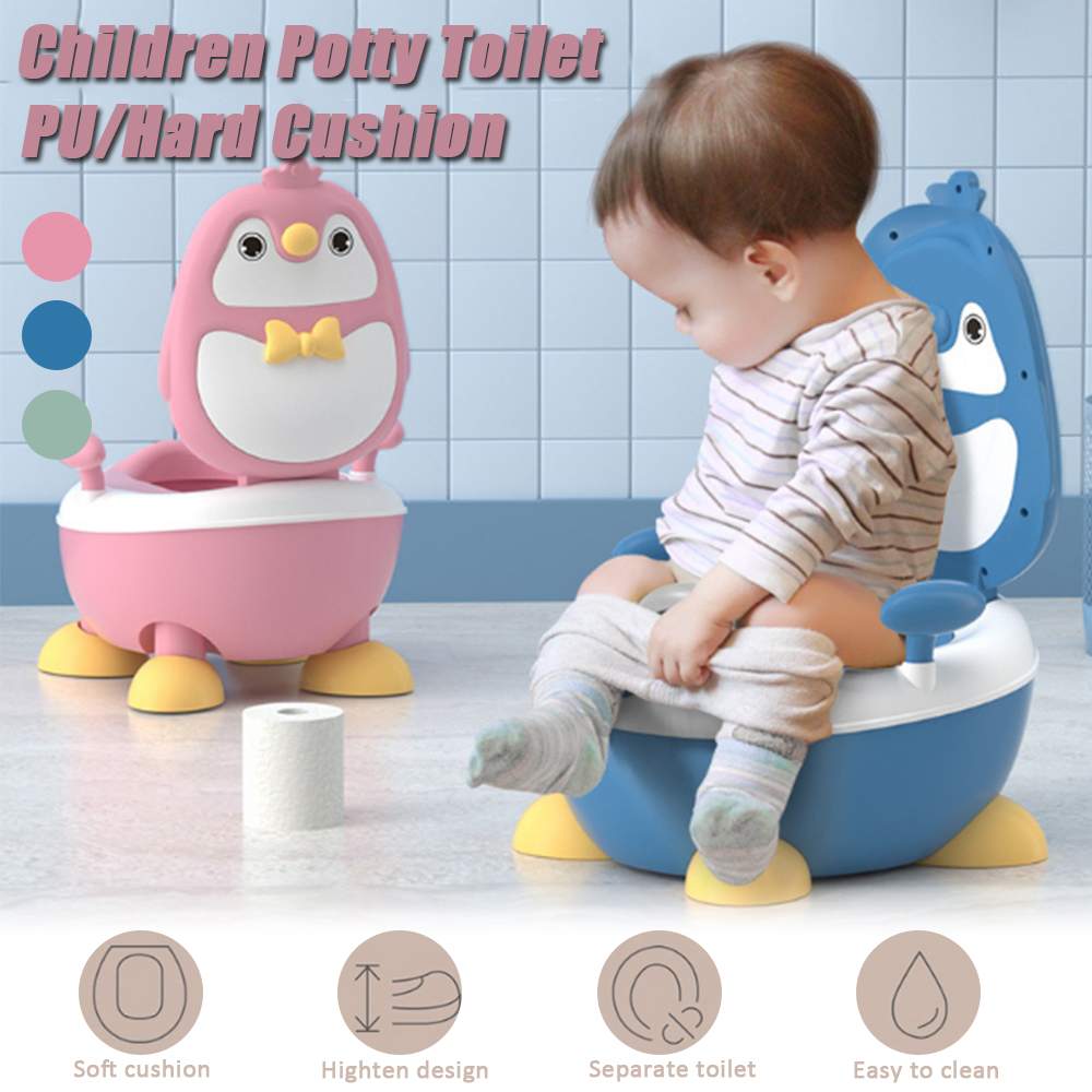 Baby Boy Children's Pot Cute Penguin Ajustable Height Baby Potty Training Seat Portable Toilet for Babies Girls Infantil