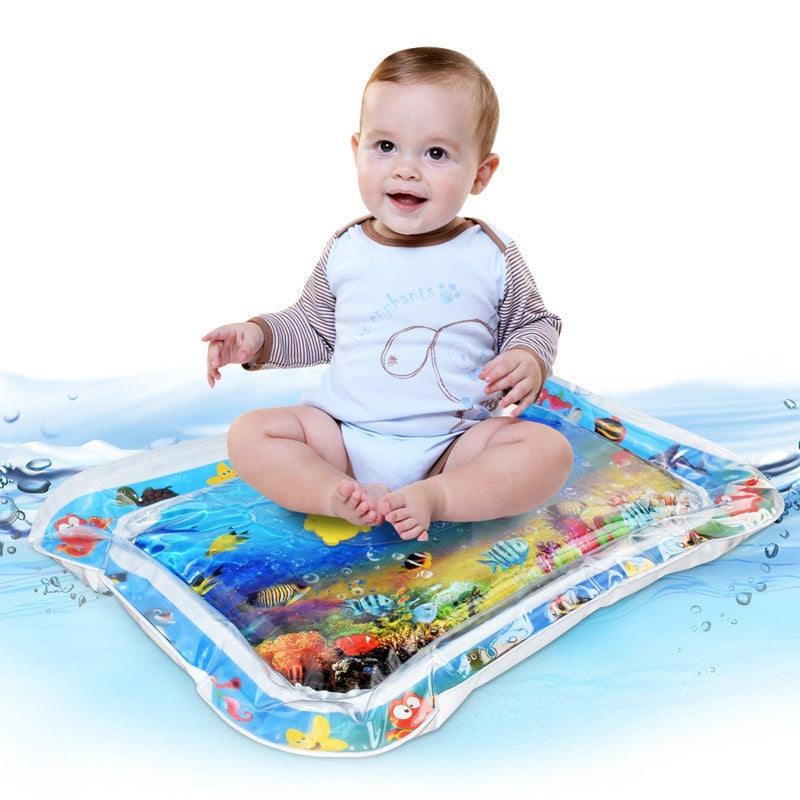 Baby Kids Water Play Mat Inflatable PVC Infant Tummy Time Playmat Toddler Water Pad For Baby Fun Activity Play Center