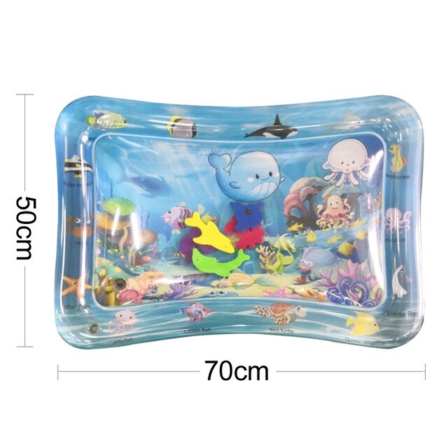 Baby Kids Water Play Mat Inflatable PVC Infant Tummy Time Playmat Toddler Water Pad For Baby Fun Activity Play Center