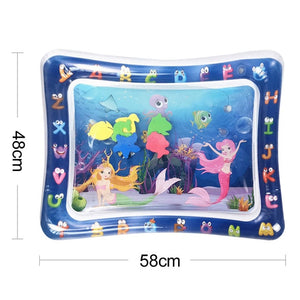 Baby Kids Water Play Mat Inflatable PVC Infant Tummy Time Playmat Toddler Water Pad For Baby Fun Activity Play Center