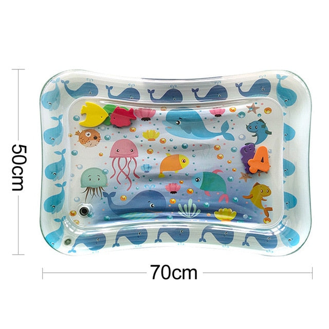 Baby Kids Water Play Mat Inflatable PVC Infant Tummy Time Playmat Toddler Water Pad For Baby Fun Activity Play Center