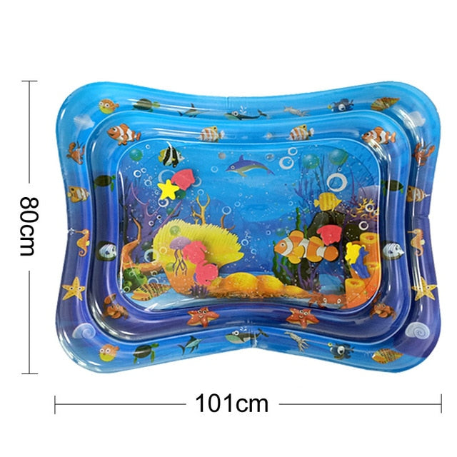 Baby Kids Water Play Mat Inflatable PVC Infant Tummy Time Playmat Toddler Water Pad For Baby Fun Activity Play Center