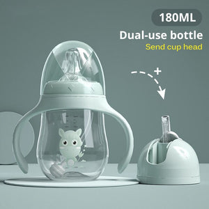 Baby Bottles Newborn Infant Straw Drinking Cup Kid Milk Feeding Bottle For Baby Water Juice Dual-use Baby Bottle Feeder BPA Free