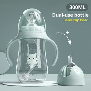 Baby Bottles Newborn Infant Straw Drinking Cup Kid Milk Feeding Bottle For Baby Water Juice Dual-use Baby Bottle Feeder BPA Free