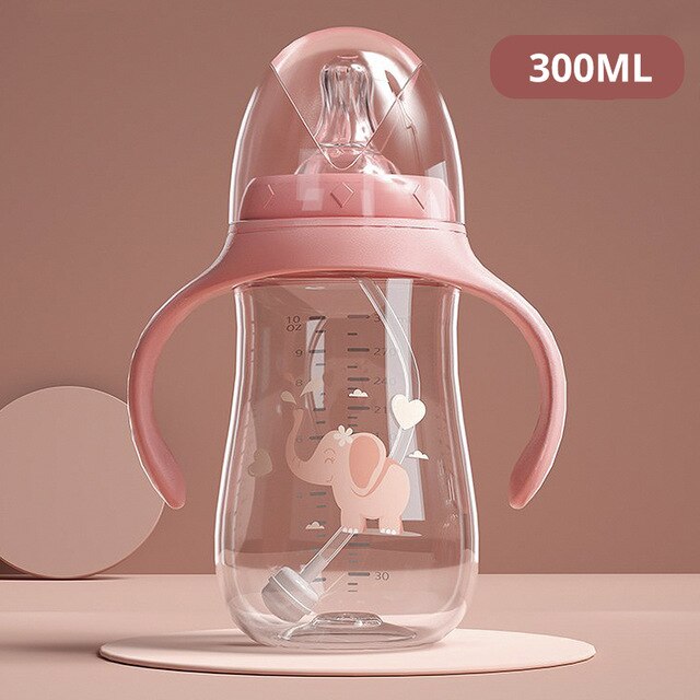 Baby Bottles Newborn Infant Straw Drinking Cup Kid Milk Feeding Bottle For Baby Water Juice Dual-use Baby Bottle Feeder BPA Free