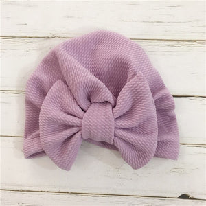 1pcs Solid Cotton Big Bow Hat Baby Kids Headbands Soft Comfortable Cat Turban Children Hair Accessories