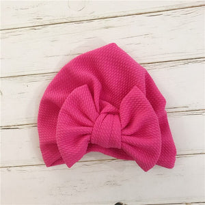 1pcs Solid Cotton Big Bow Hat Baby Kids Headbands Soft Comfortable Cat Turban Children Hair Accessories