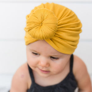 New Fashion Baby Girls Headband Kids Round Turban Hats Round Circle Elastic Wide Hair Band Hats Headwear Hair Bows