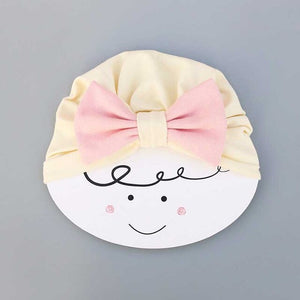 New Baby Solid Cotton Big Bow Hat Baby Kids Headbands Soft Multi Colors Warm Cat Turban Children Hair Accessories