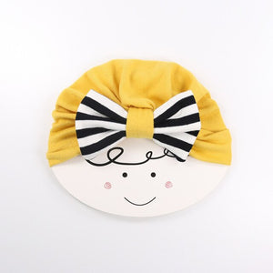 New Baby Solid Cotton Big Bow Hat Baby Kids Headbands Soft Multi Colors Warm Cat Turban Children Hair Accessories