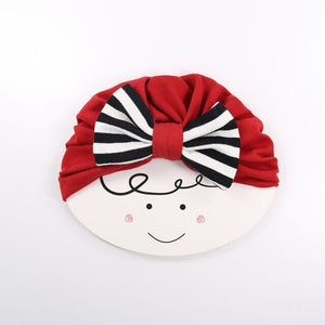 New Baby Solid Cotton Big Bow Hat Baby Kids Headbands Soft Multi Colors Warm Cat Turban Children Hair Accessories