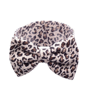 Baby Girls Leopard Big Bow Headbands Turban Bandana Hair Band Kids Soft Stretch Bowknot Head Wrap Toddler Elastic Accessories