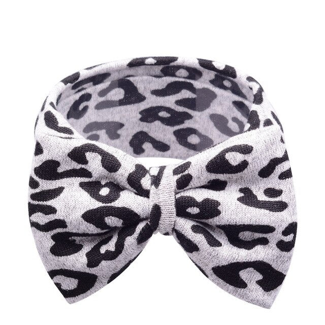 Baby Girls Leopard Big Bow Headbands Turban Bandana Hair Band Kids Soft Stretch Bowknot Head Wrap Toddler Elastic Accessories