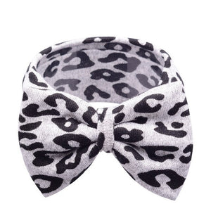 Baby Girls Leopard Big Bow Headbands Turban Bandana Hair Band Kids Soft Stretch Bowknot Head Wrap Toddler Elastic Accessories