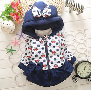 Winter Baby Jackets For Girls Clothes Baby Clothing Kids Hooded Coats Toddler Warm Minnie Mickey Jacket Infant Boys Outerwear