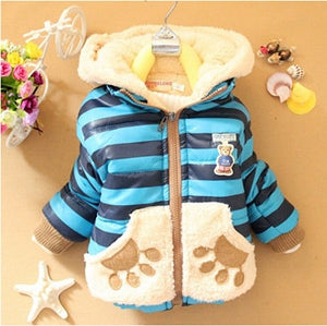 Winter Baby Jackets For Girls Clothes Baby Clothing Kids Hooded Coats Toddler Warm Minnie Mickey Jacket Infant Boys Outerwear