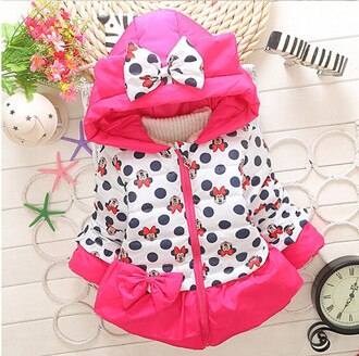 Winter Baby Jackets For Girls Clothes Baby Clothing Kids Hooded Coats Toddler Warm Minnie Mickey Jacket Infant Boys Outerwear